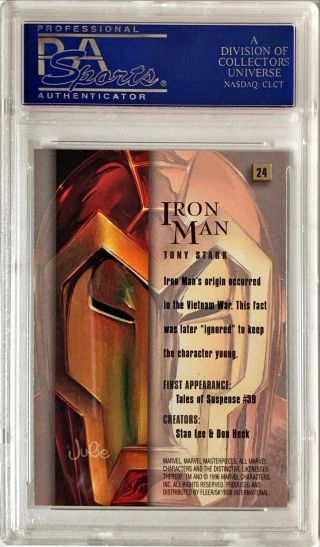 1996 Marvel Masterpieces - Iron Man 24,  PSA 10 (POP 3) 2