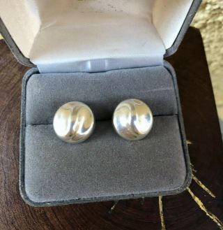 Bayanihan Earrings Vintage Modernist Jewelry In Sterling Silver Large Studs