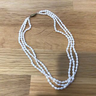 Vintage Fresh Water Pearl Three Strand Necklace 41cm Long With Metal Clasp 453