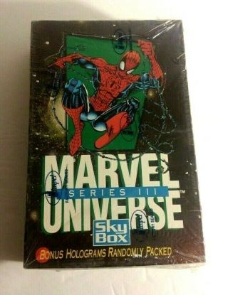 1992 Marvel Universe Series 3 Trading Cards Box With Holograms 36 Packs