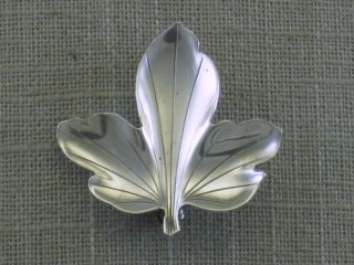 Vintage Hermann Siersbol Sterling Silver Maple Leaf Brooch Pin Denmark Modernist