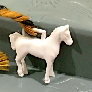 Vintage White Horse Scotch Whisky Bottle Tiny Plastic Mascot,  String