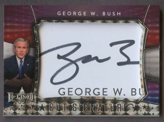 2020 Decision Cut Signature Silver Foil George W.  Bush Signed Auto