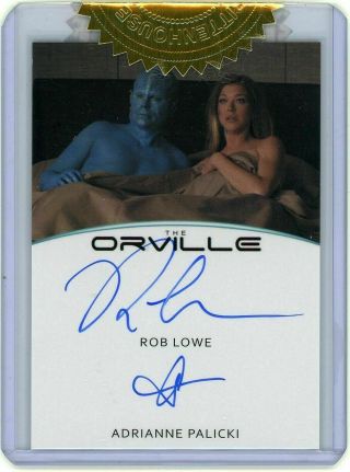 2019 The Orville Season One Rob Lowe & Adrianne Palicki Dual Autograph 9 Cs Inc