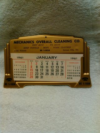 Vintage 1961 Mechanics Overall Cleaning Co.  Kansas City Missouri