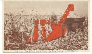 Allis - Chalmers - 2 Row Corn Harvester - Advertising Postcard - Milwaukee,  Wi.