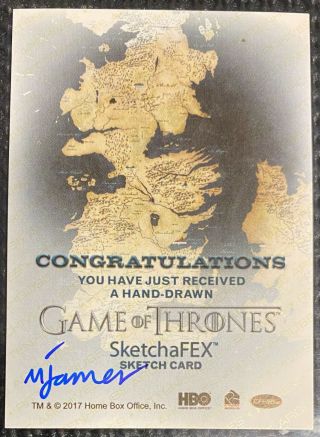 Game of Thrones Valyrian Steel Sketch card - Baratheon sigil - Mike James 2