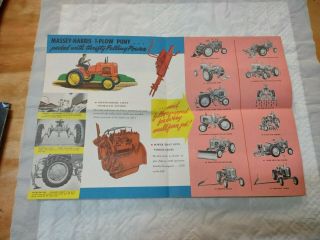 1950 ' s Massey Harris Foldout Poster Sales Brochure Tractors 2