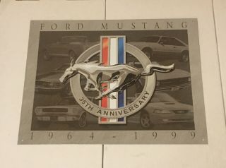 Ford Mustang 35th Anniversary 12x16 Commemorative Metal Tribute Sign 1998
