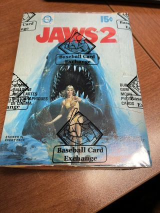 Bbce 1978 Topps Jaws 2 Movie Photo Trading Card Wax Box 36 Packs Bbce