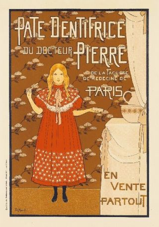 Pate Dentifrice Paris Vintage French France Poster Picture Print Advertisement