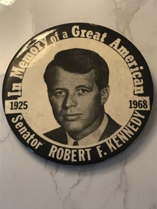 Large 3.  5  Robert F.  Kennedy 1968 Pin.