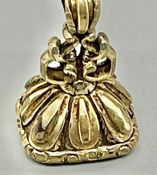 Antique Victorian Gold Filled Wax Seal Fob 1.  25” 9 Grams Three Script Initials
