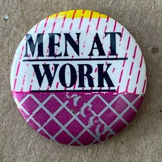 Rare Vintage 1981 Men At Work Promo Button Business As Usual Pin Badge Oz Band