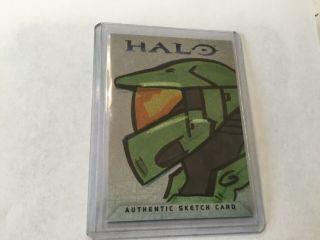 Halo Xbox Trading Card 2007 Topps Grant Gould Sketch Rare 1/1 Master Chief