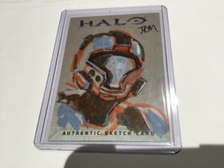 Halo Xbox Trading Card 2007 Topps Jake Myler Artist Sketch Jkm Rare 1/1 Spartan