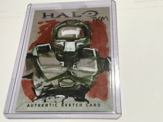 Halo Xbox Trading Card 2007 Topps Artist Sketch Jake Myler Rare 1/1 Master Chief