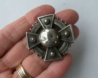 Antique Victorian Silver Gothic Style Brooch Pin Af