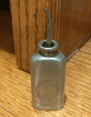 Antique Vintage Tiny Thumb Press Handy Oiler Oil Can Stamped Made In Usa
