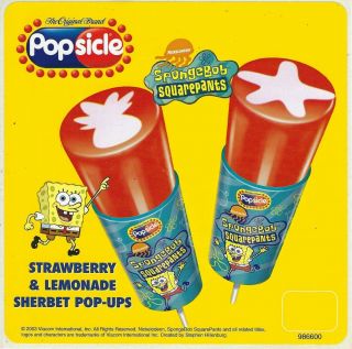 Sponge Bob Push Up Popsicle Ice Cream Truck Sticker - Classic 6 " X 6 "