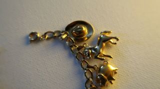 Vintage Gold Tone Charm Bracelet by Trifari 7 