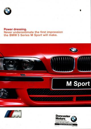 Bmw 5 Series E39 M Sport Australian Brochure