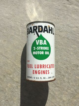 Vintage Bardahl 2 - Stroke Motor Oil Sae - 50 12oz - Rare Full Can