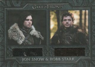 Game Of Thrones Complete Series Costume Relic Dc1 Jon Snow Robb Stark