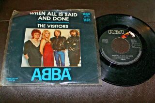 Abba When All Is Said And Done B/w The Visitors 1982 Mexico 7 " 45 Pop