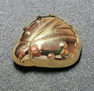 Rare Vintage 80’s Givenchy Paris York Gold Tone Lady Bug Pin Brooch