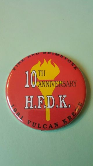 1981 St Paul Mn Winter Carnival Button Vulcan Krewe - 10th Anniversary H.  F.  D.  K