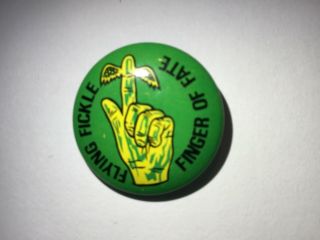 Vintage Retro Flying Fickle Finger Of Fate Pin Pinback Button