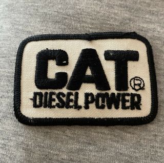 Vintage Cat Diesel Power Vintage Patch 3 " X2 " Iron Or Sew On White Black