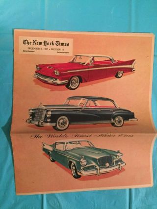 Dec.  8,  1957 Studebaker - Packard Mercedes - Benz Car Dealer Showroom Sales Brochure