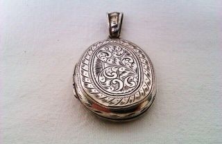 Rare & Beautifully Engraved Solid Silver Double Sided Victorian Religious Locket