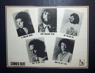 Canned Heat Debut,  1st Album 1967 Small Poster Type Concert Ad,  Promo Advert