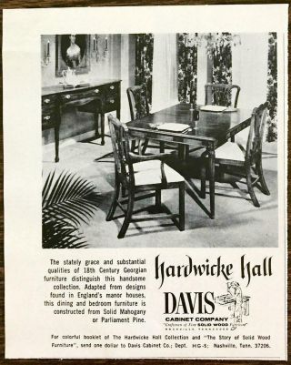 1966 Davis Cabinet Co Nashville Hardwicke Hall Furniture Print Ad