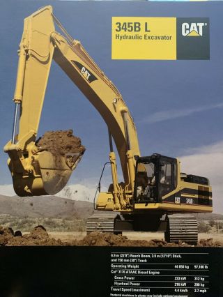 Caterpillar Dealers 345b L Hydraulic Excavator Sales Brochure