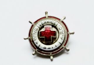 Vintage American Red Cross Life Saving Services Examiner Lapel Pin,  1930