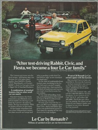 1979 Renault Le Car Advertisement,  Four Le Car Family