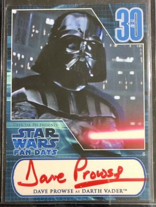 Dave Prowse As Darth Vader Autograph 2007 Star Wars Fan Days Official Pix Auto