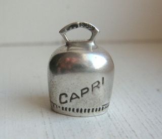 Vintage 800 Silver Isle Of Capri Us Pilot Good Luck Bell Charm