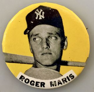 Vintage Roger Maris York Yankees Baseball Pinback Button