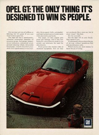 1971 Opel Gt Print Ad - 1970s Car Advertising