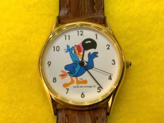Vintage 1991 Collectible Kelloggs " Toucan Sam " Fruit Loops Promo Sasco Watch Nos