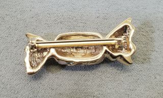 KSD Vintage St.  John Gold Plate Iridescent Crystal Treat Hard Candy Brooch Pin 3