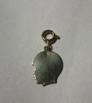 Vintage 14k Boy Silhouette Necklace Or Bracelet Charm 14k Clasp Pendant 1.  1 Gram