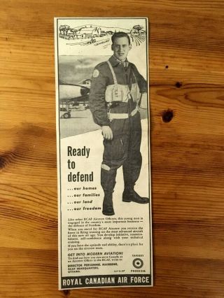 1954 Canada Canadian Ad Rcaf Recruiting Royal Canadian Air Force Officer