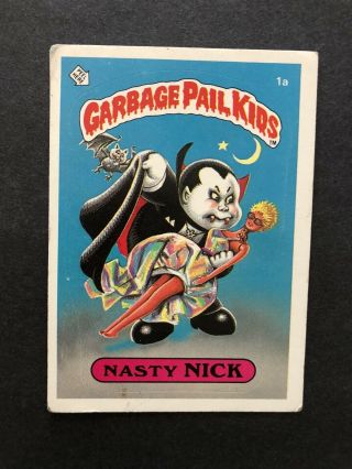 1985 Series 1 Garbage Pail Kids 1a Nasty Nick Glossy Os1 Gpk First Series