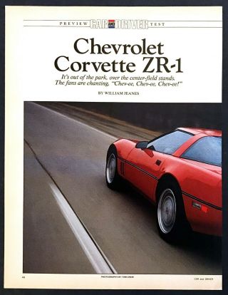 1989 Chevrolet Corvette Zr - 1 Coupe Road Test Technical Data Review Article